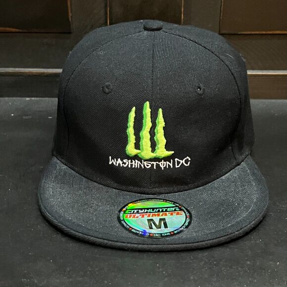 City Hunter Monster Energy Washington DC Fitted Flatbill Hat Cap Size Medium - Picture 1 of 9